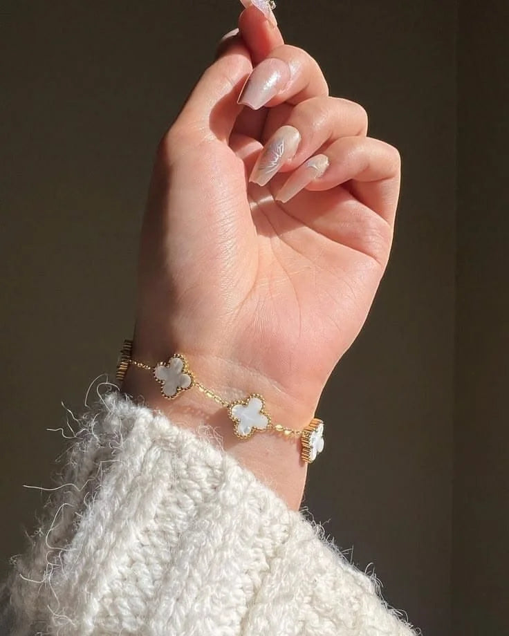 Bracelet Trèfle Blanc Pureté