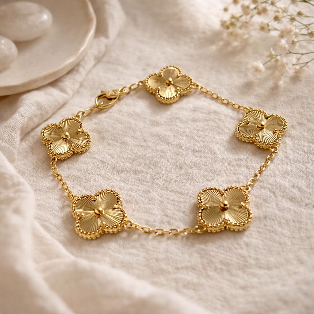 Bracelet Trèfle Doré Signature