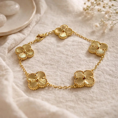 Bracelet Trèfle Doré Signature