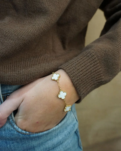 Bracelet Trèfle Blanc Pureté