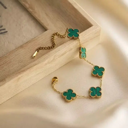 Bracelet Trèfle Émeraude