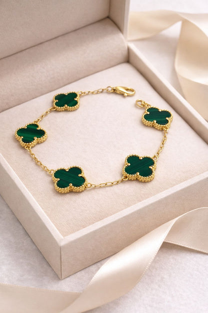 Bracelet Trèfle Émeraude