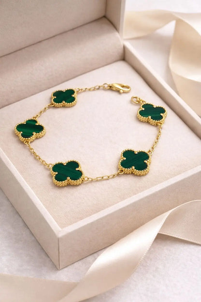 Bracelet Trèfle Émeraude