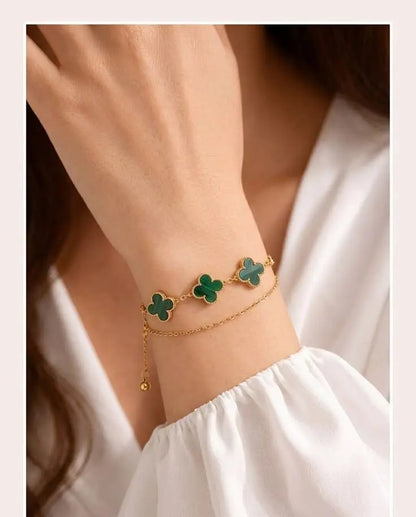 Bracelet Trèfle Émeraude