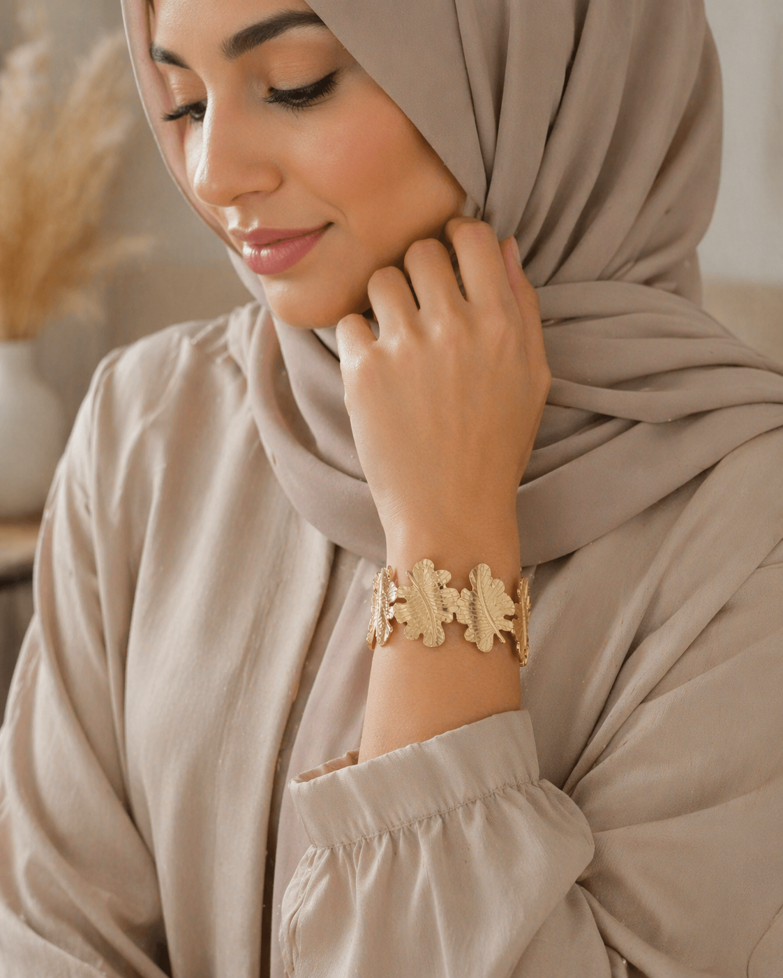 Bracelet Feuille Dorée