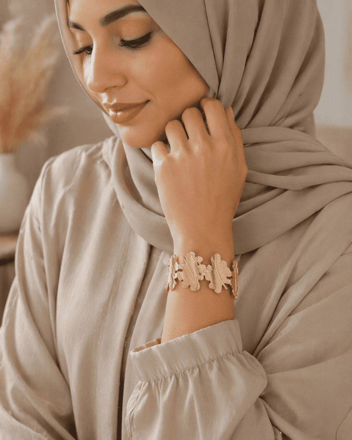 Bracelet Feuille Dorée