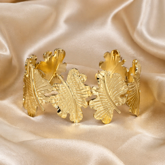 Bracelet Feuille Dorée