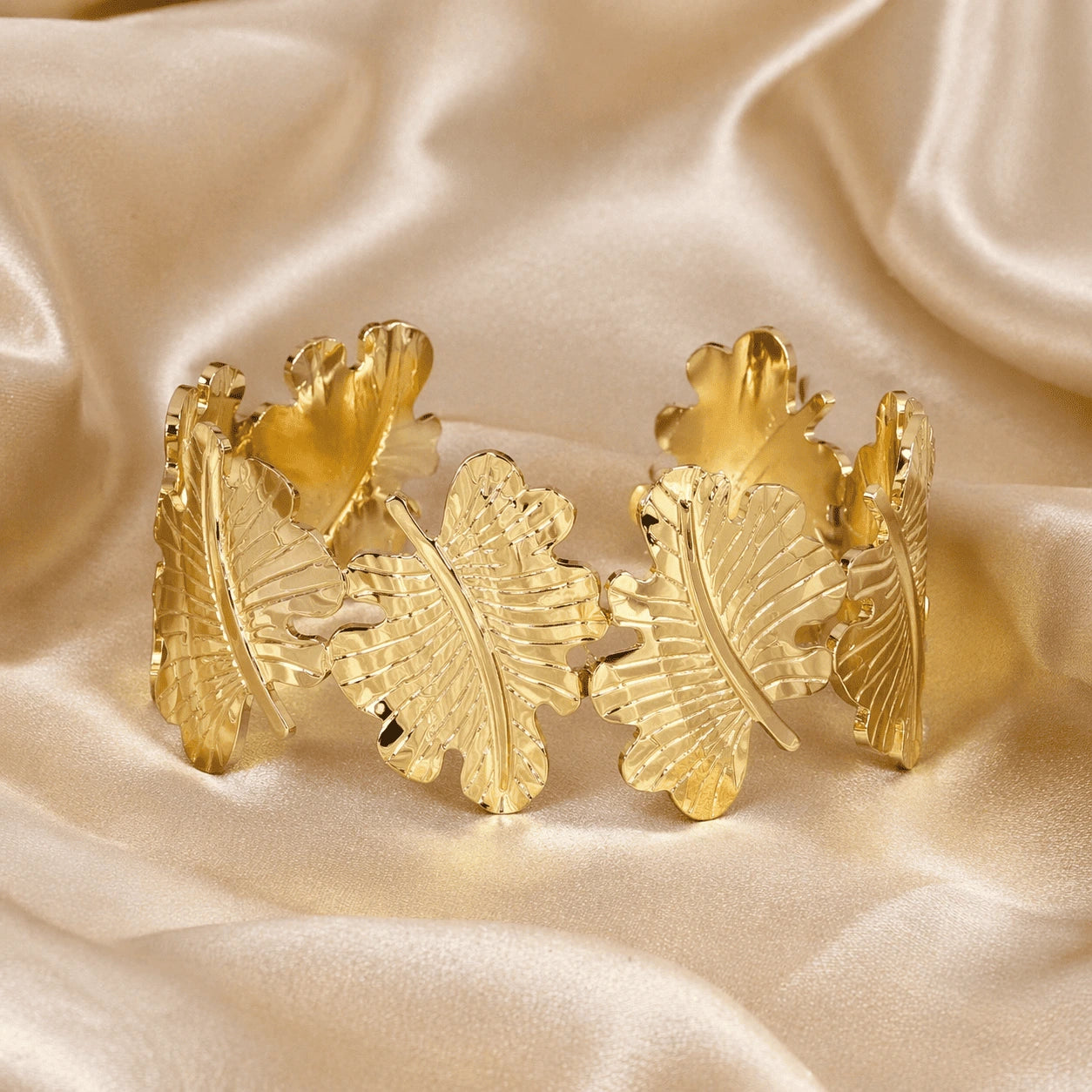Bracelet Feuille Dorée