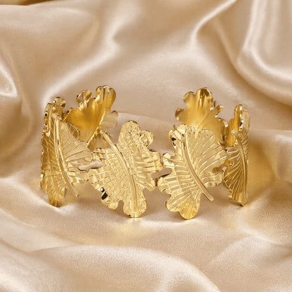 Bracelet Feuille Dorée