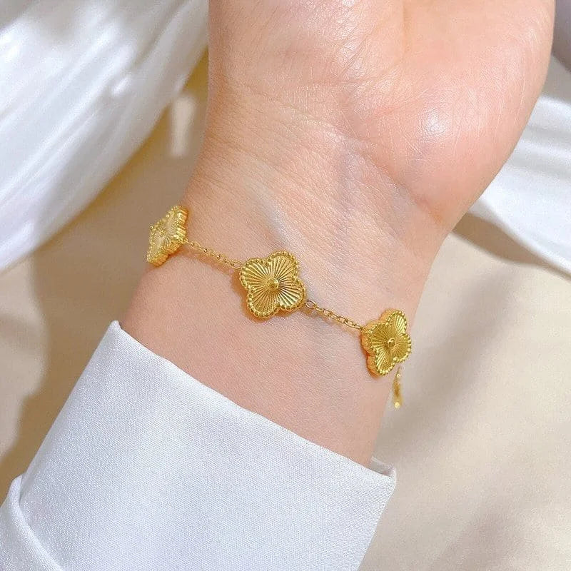 Bracelet Trèfle Doré Signature