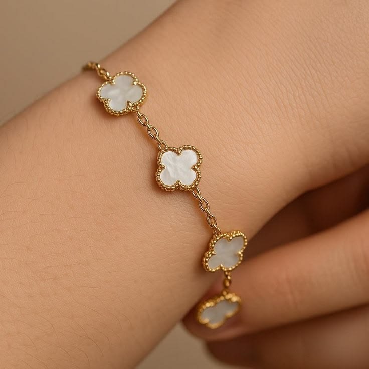 Bracelet Trèfle Blanc Pureté